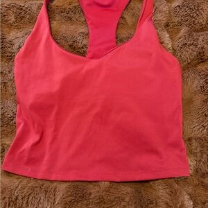Fabletics Coral Red Racerback Crop Top